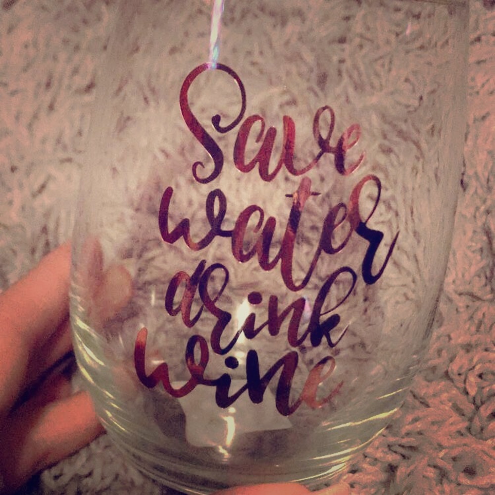 Stemless wine glass